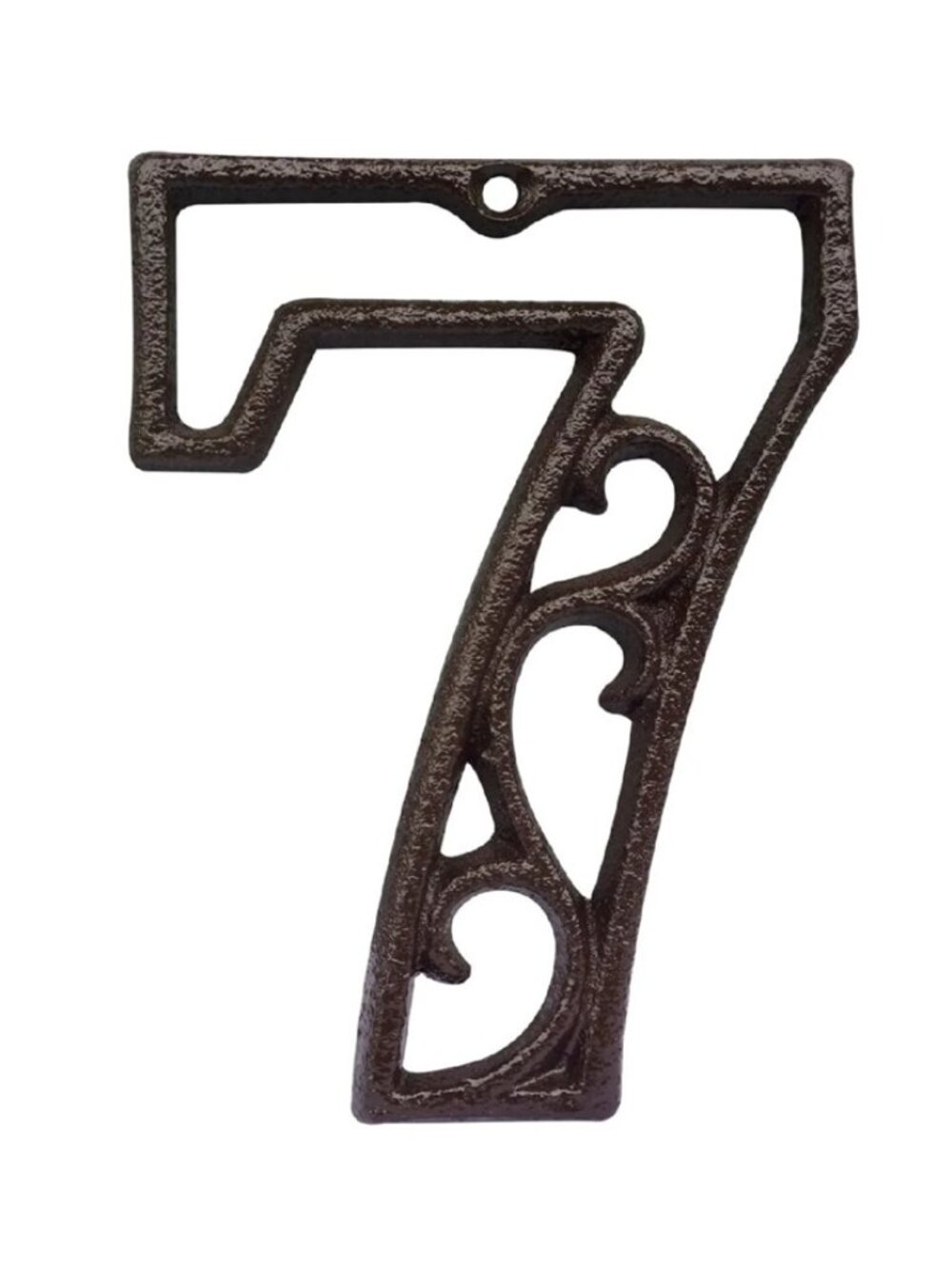 "7" (Seven) House Address Number Ornate Cast Iron Filigree 4 5/8" tall 0558-7